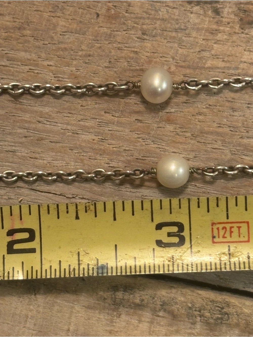 Vintage Lois Hill Pearl and Sterling Silver Station Necklace - Picture 8 of 9